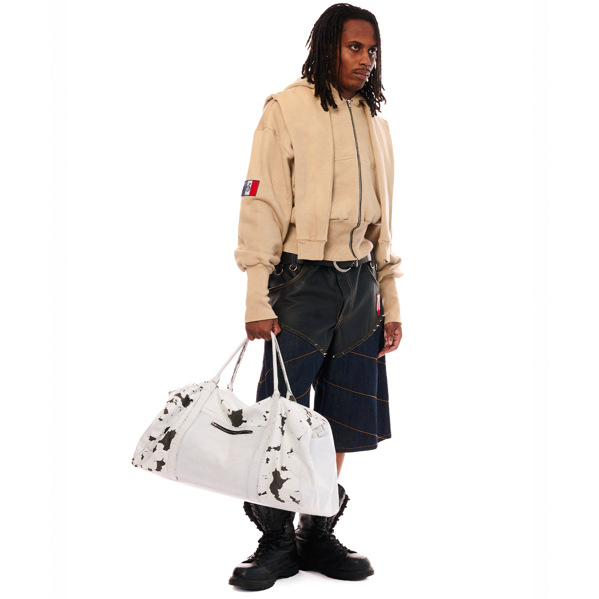 Leather Soccer Duffle Bag, White, FC SA-MÈRE CAPSULE
