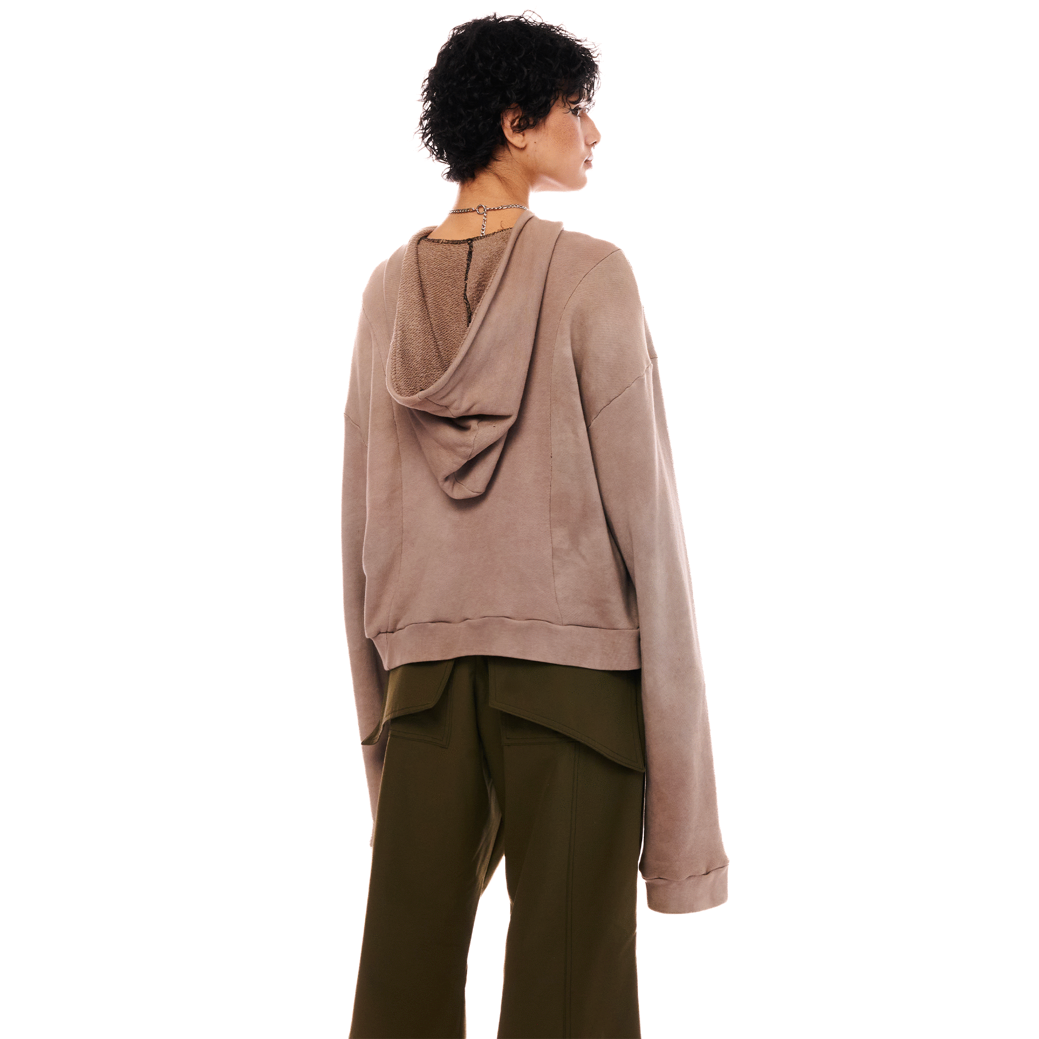 French Terry Hoodie, Unisex, Brown, ENFANT-SOLDAT COLLECTION
