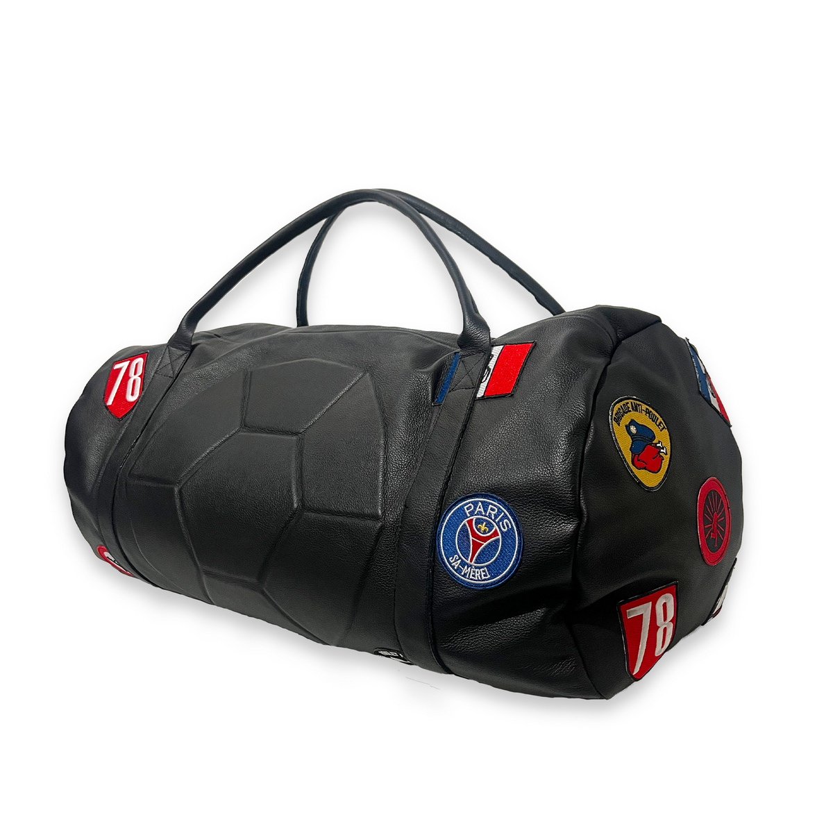 Leather Soccer Duffle Bag, Black, FC SA-MÈRE CAPSULE