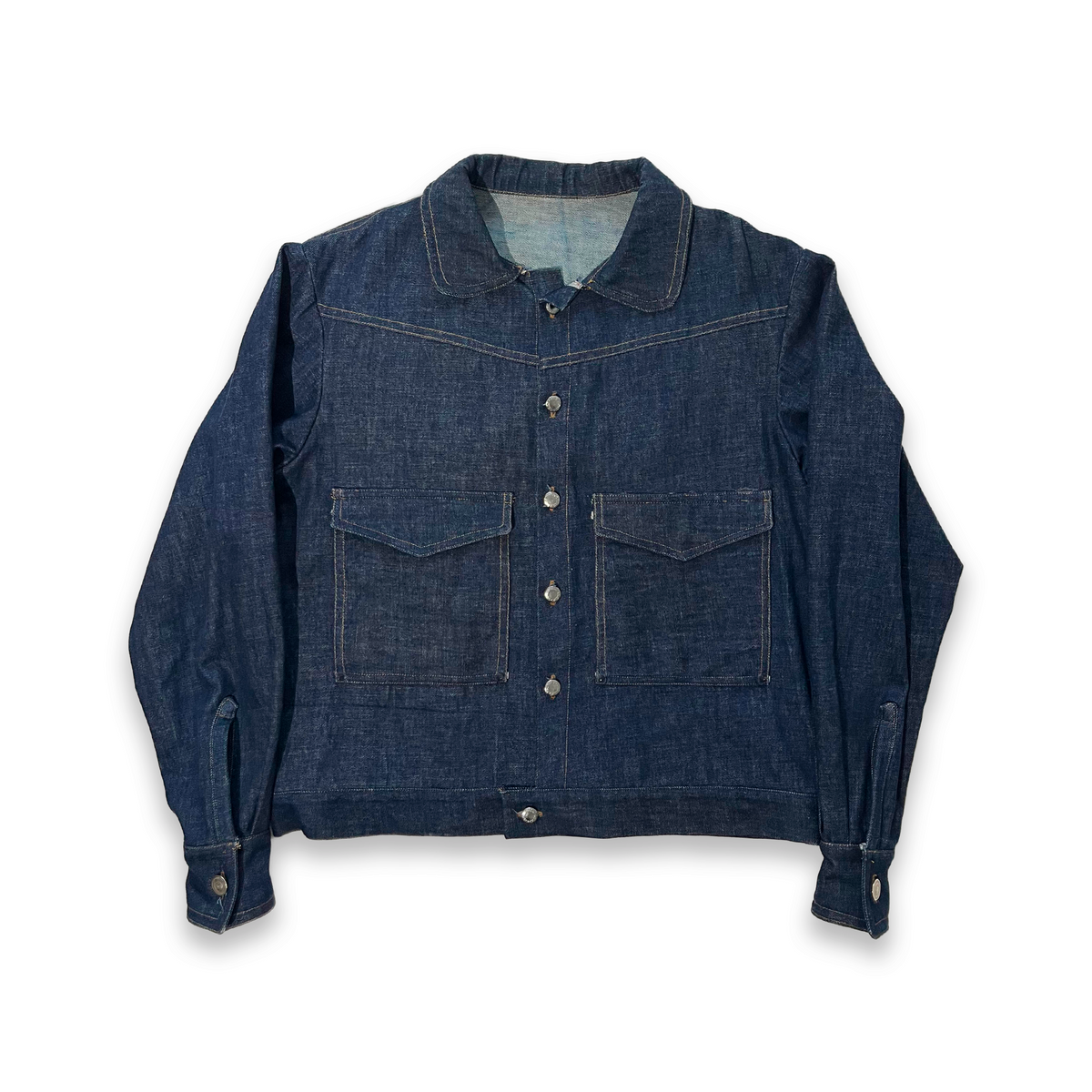 Cropped Denim Jean Jacket, Unisex, Indigo, ENFANT-SOLDAT COLLECTION