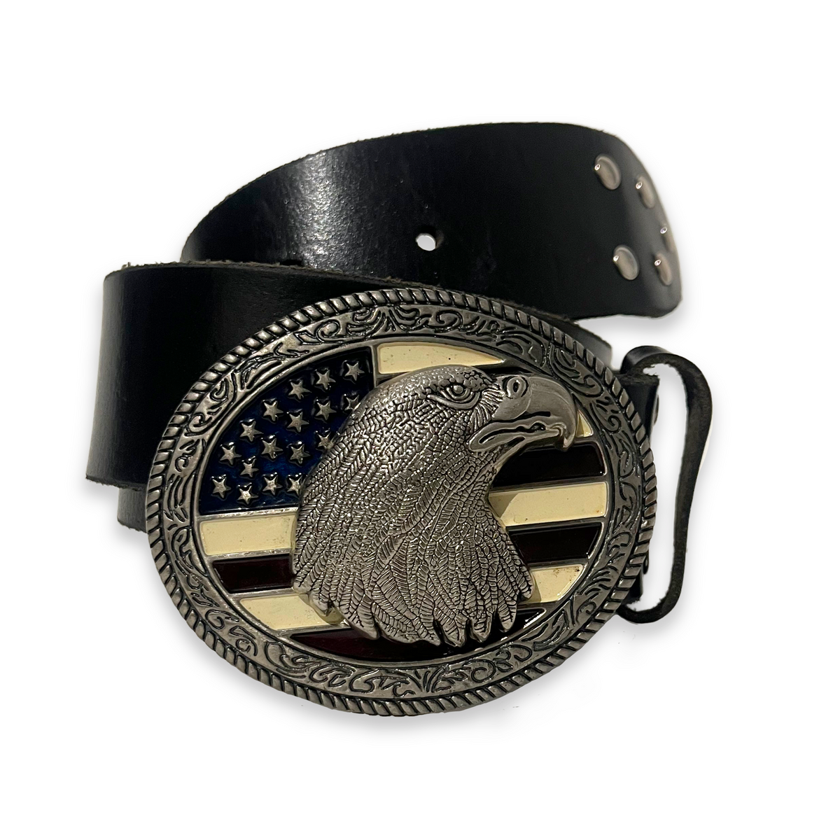 Freedom Eagle Leather Belt, Black, MY GUN MY FREEDOM CAPSULE