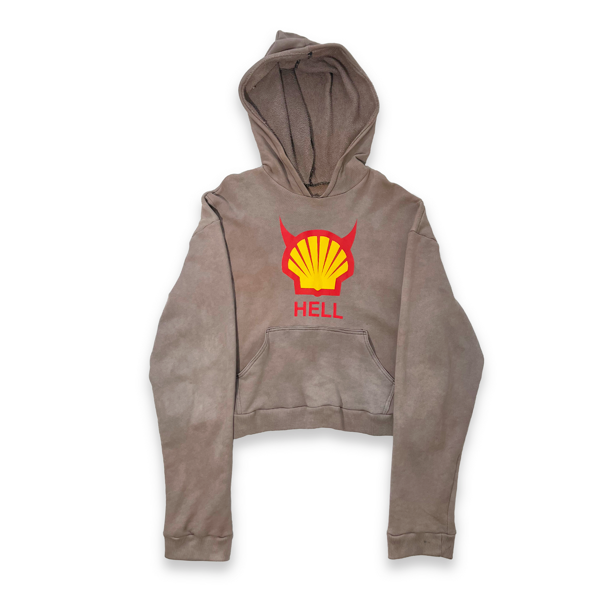 French Terry Hoodie, Unisex, Brown, ENFANT-SOLDAT COLLECTION