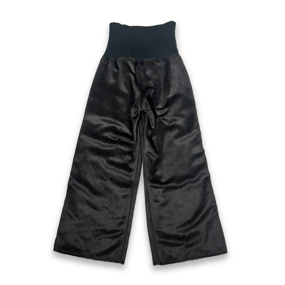 High Waisted Mohair Pleated Trousers, Black, OBAYIFO CAPSULE